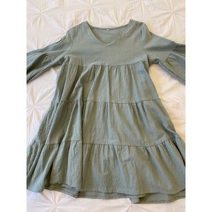 Blue flow tier dress